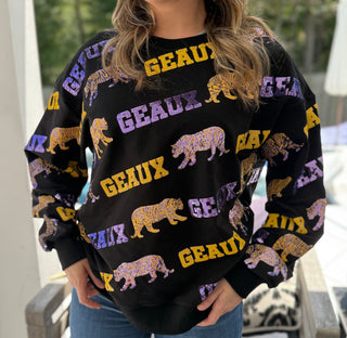 Geaux Tigers sequin sweatshirt 