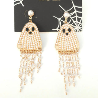 Ghost Fringe Halloween Earrings