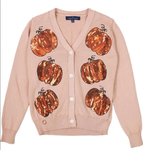 Pumpkin Sequin Cardigan