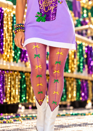 Mardi Gras Ribbon Tights