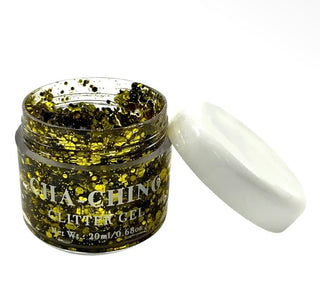 Black and Gold Saints Glitter Gel