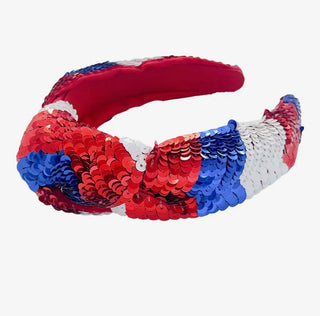 Americana Red White & Blue Sequin Headband