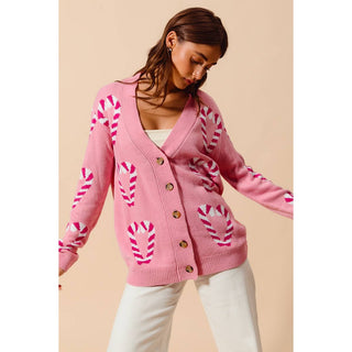 Christmas Candy Cane Cardigan ￼