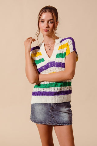 Mardi Gras Dolman Top