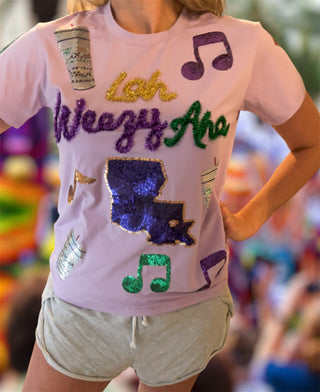 Mardi Gras Lah Weezy Ana Sequin Shirt 