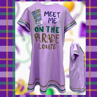 Meet me on the Parade route Mardi Gras dress