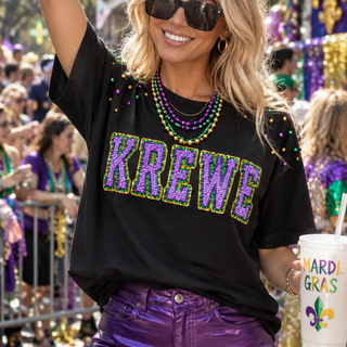 Mardi Gras Krewe Sequin T-Shirt with Pearls
