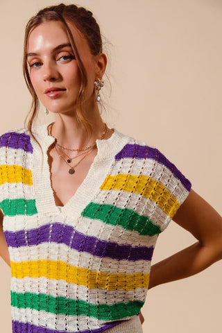 Mardi Gras Dolman Top