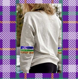 Mardi Gras Walk it Like a Dog Sequin Sweatshirt