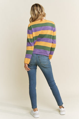 Mardi Gras Stripe Sweater