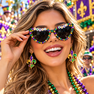 mardi gras rhinestone sunglasses