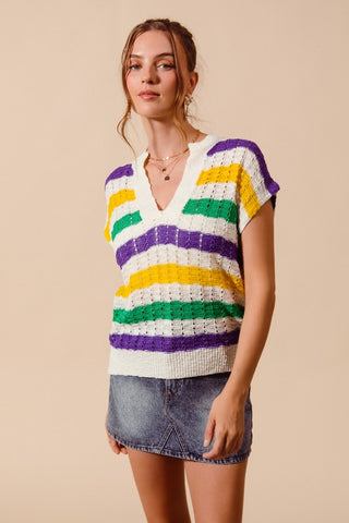 Mardi Gras Dolman Top