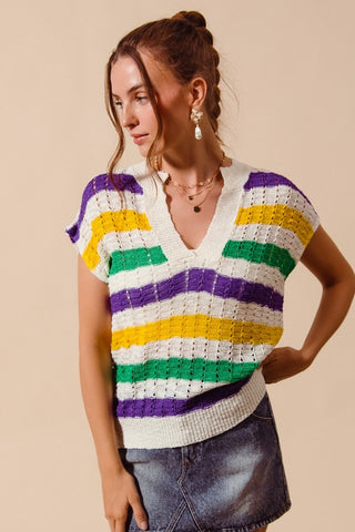 Mardi Gras Dolman Top