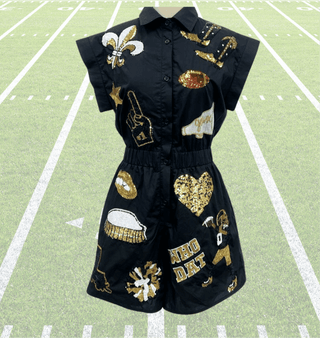 black and gold romper dress Adrianna Papell Lace And Crepe Jumpsuit Women's Dress Black/Gold : 2