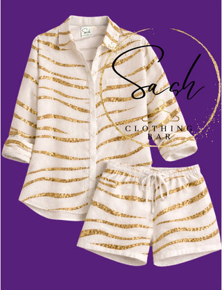 Tiger Stripes Gold 2 Piece Set