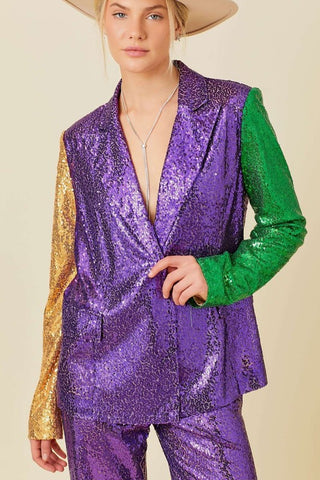 Mardi Gras Sequin blazer