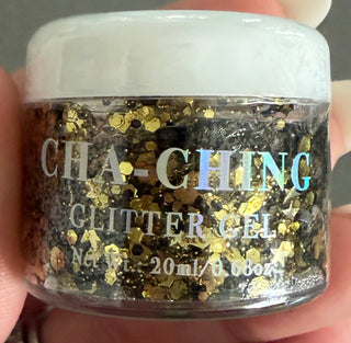 Black and Gold Saints Glitter Gel