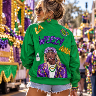 La weezy Ana sequin Mardi Gras jacket 