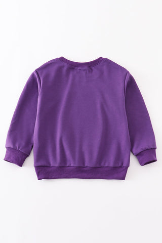 Purple Tiger Sequin Patch Sweatshirt 