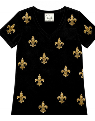 Saints Game Day Sequin Fleur De Lis Shirt