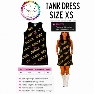 New Orleans Saints Sequin Black & Gold Geaux Tank Dress