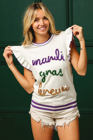 Mardi Gras Krewe Tinsel Tank Top