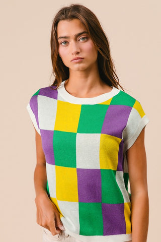 Mardi Gras Checkered Tank