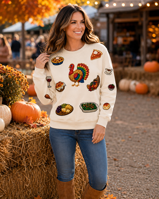 Sequin Thanksgiving Turkey Sweatshirt