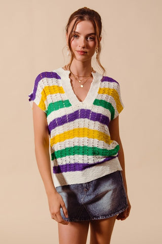 Mardi Gras Dolman Top