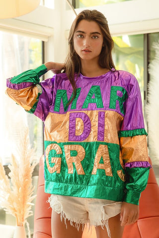 Metallic Mardi Gras Top 