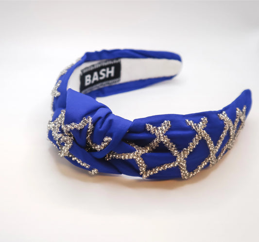 Game Day Beaded Headband Blue