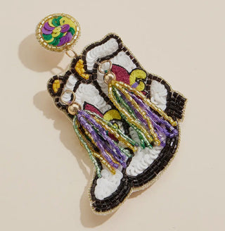 Mardi Gras Boots Earrings