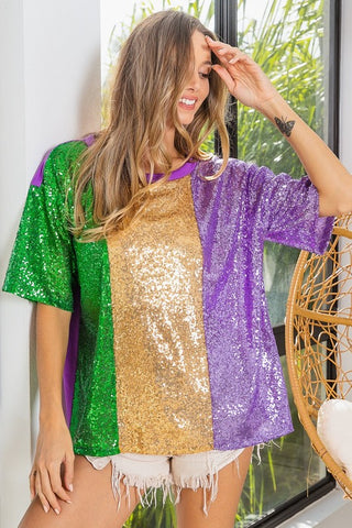 Mardi Gras Sequin Top