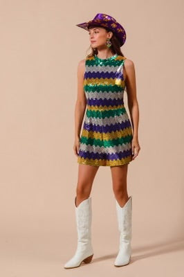 Sequin Mardi Gras Romper 