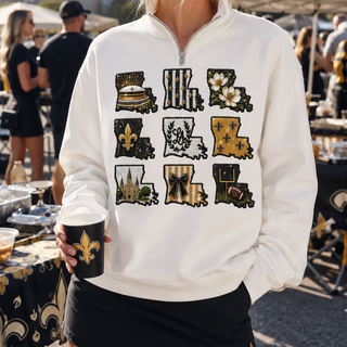 Saints Black & gold New Orleans Sequin Zip Sweatshirt 