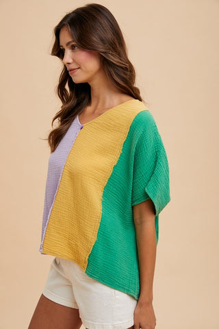 Mardi Color block top