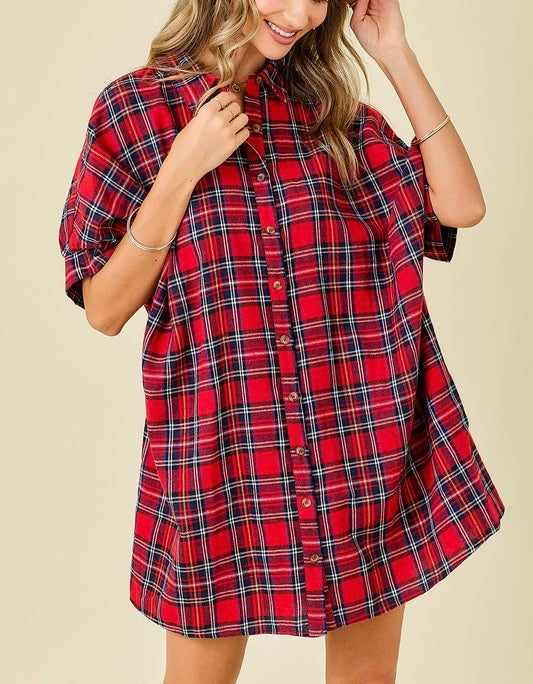 Plaid Shirt Dress