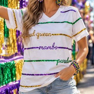 sequin striped mardi gras shirt
