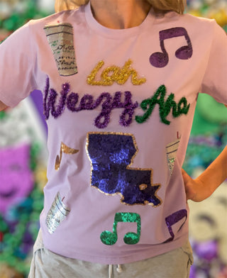 Mardi Gras Lah Weezy Ana Sequin Shirt 