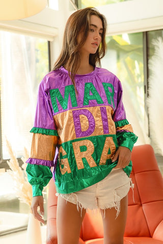 Metallic Mardi Gras Top 