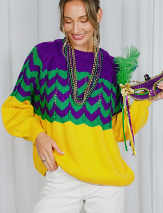 Mardi Gras Fair Isle Sweater