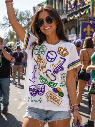 Lagniappe Sequin Mardi Gras Shirt