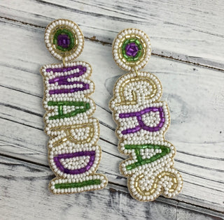 Mardi Gras Beaded Earrings