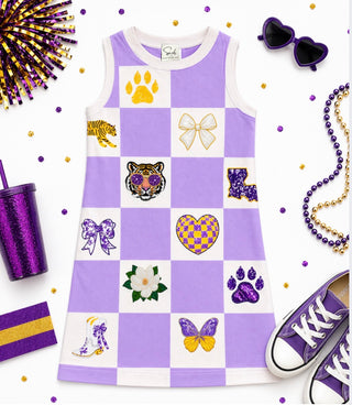 Tiger Sequin Patch Tank Dress