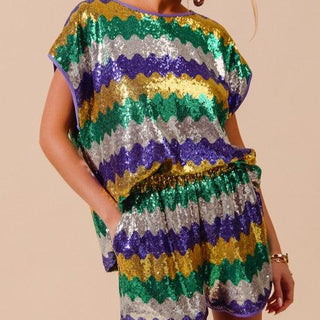 Mardi Gras Two Piece Set 