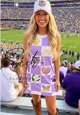 Tiger Sequin Patch Tank Dress