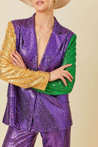 Mardi Gras Sequin blazer