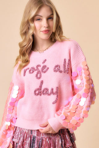 Rosé All Day Queen Sweater 