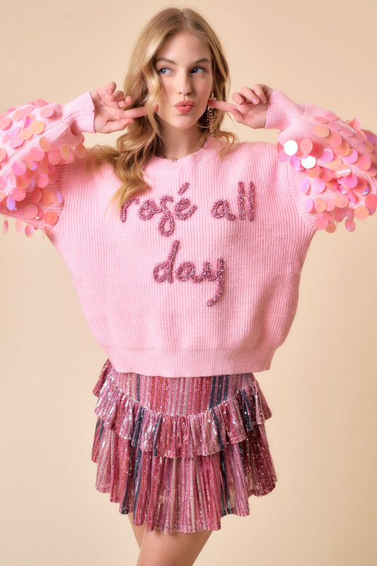 Rosé All Day Queen Sweater