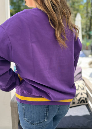 Let the Band Play Neck Purple Tiger Sweatshirt